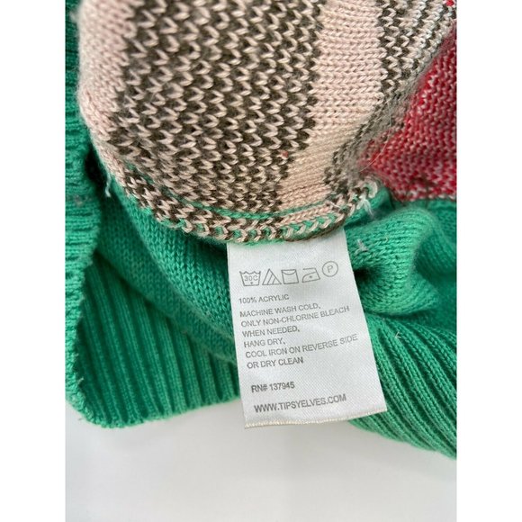 Tipsy Elves Women’s Office Christmas Party PUG Dog Green Knit Sweater Size XS - Picture 6 of 7